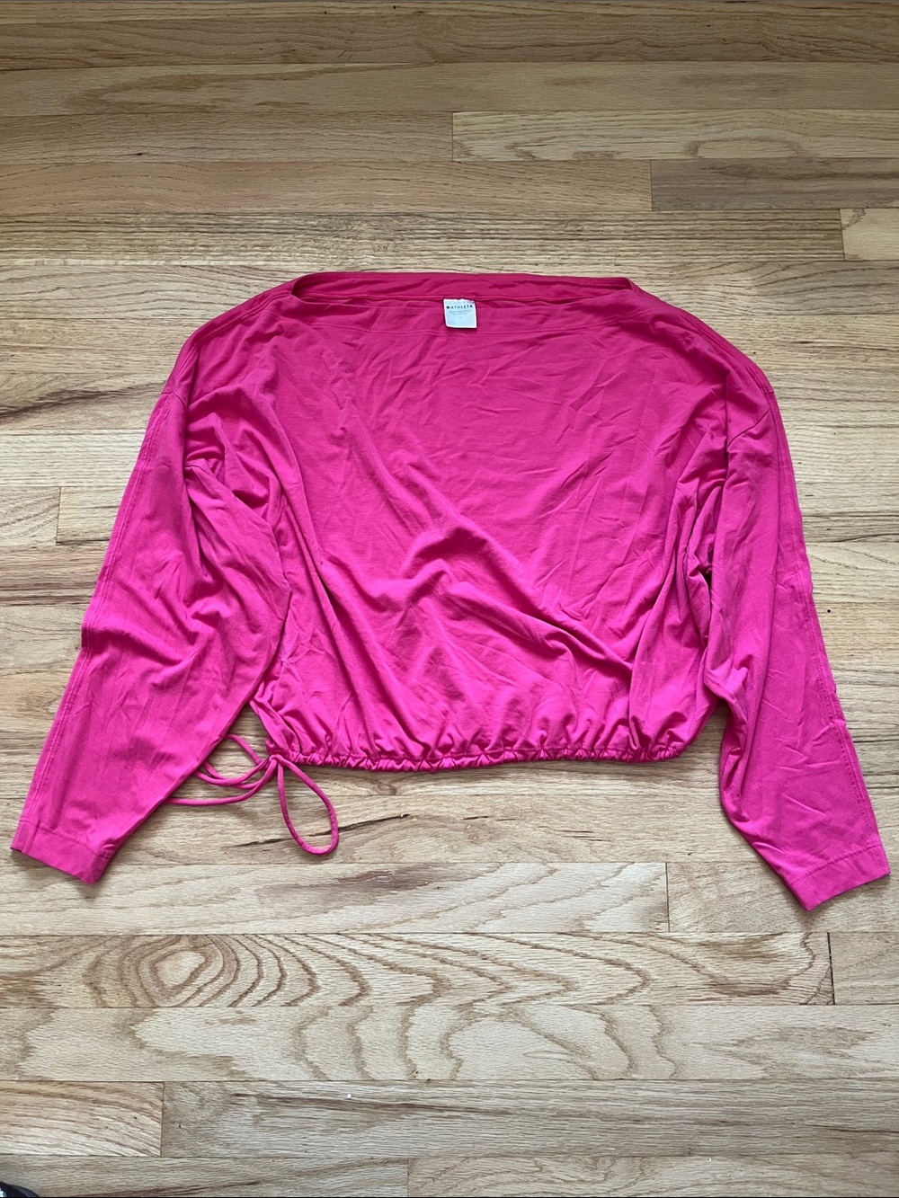 Athleta Hot Pink Long Sleeve Drawstring Hem Top